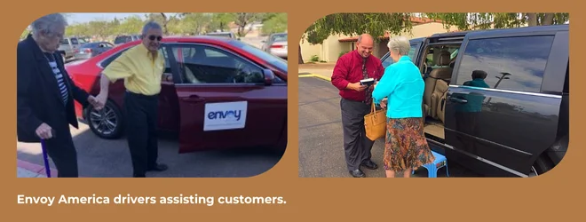 Evoy America drivers assisting customers.